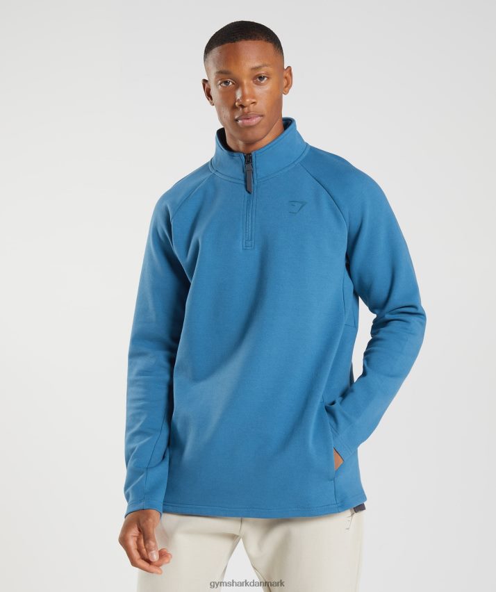 Mænd Gymshark hviledag 1/4 zip N4ZDDN832 søen blå