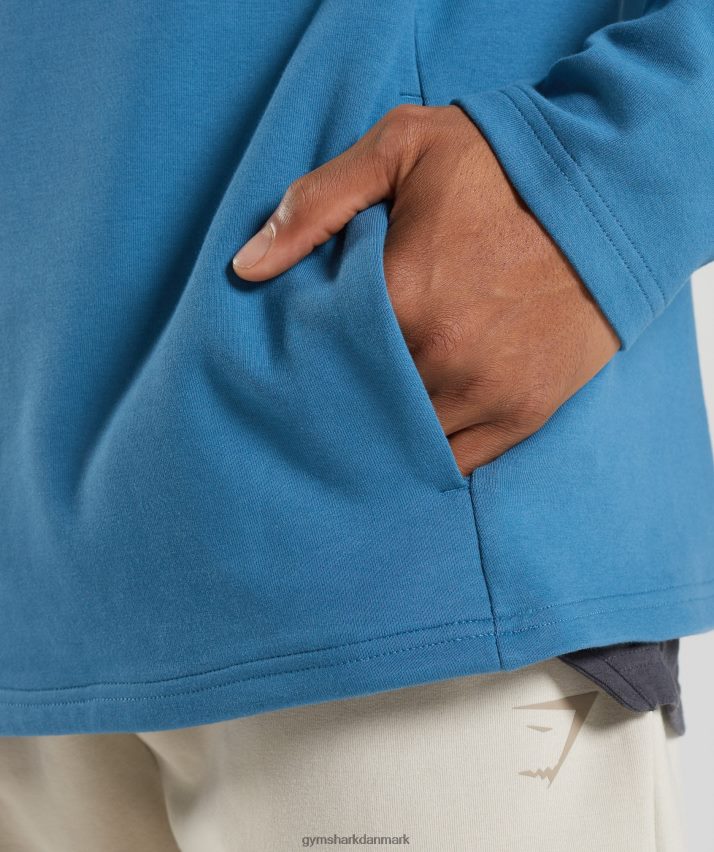 Mænd Gymshark hviledag 1/4 zip N4ZDDN832 søen blå