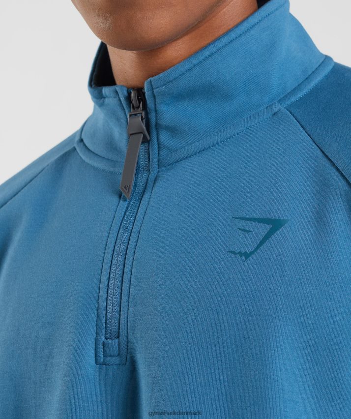 Mænd Gymshark hviledag 1/4 zip N4ZDDN832 søen blå