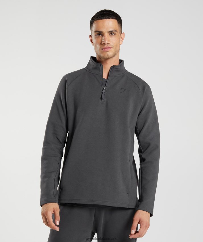 Mænd Gymshark hviledag 1/4 zip N4ZDDN862 onyx grå