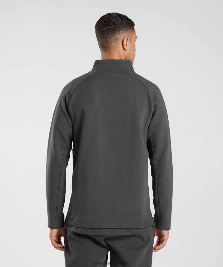 Mænd Gymshark hviledag 1/4 zip N4ZDDN862 onyx grå
