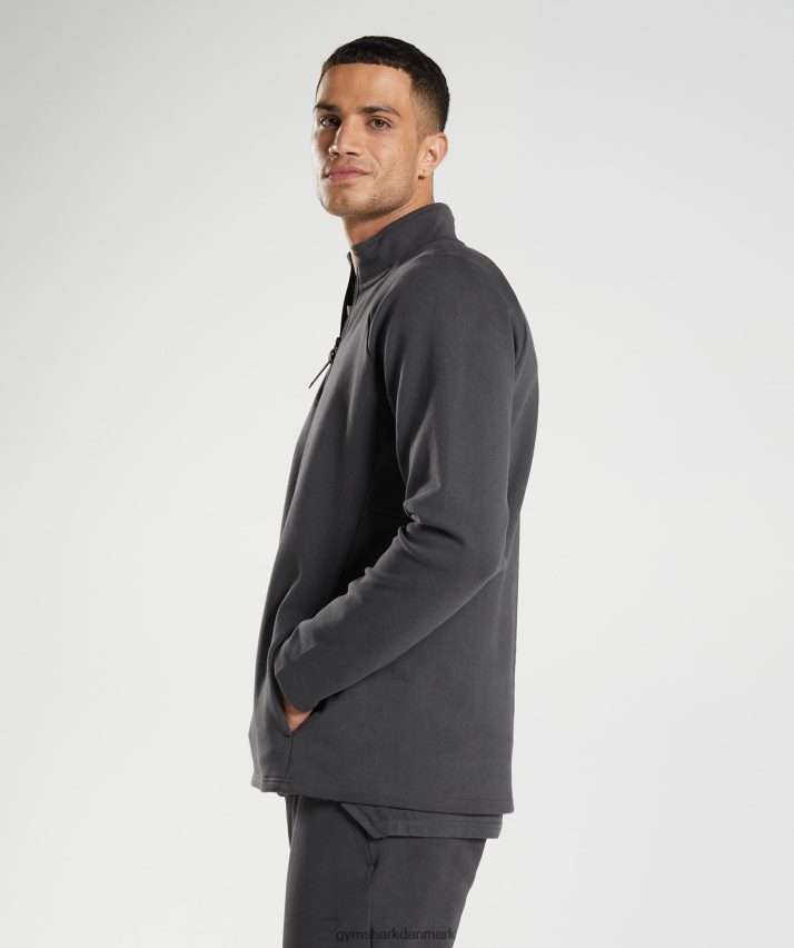 Mænd Gymshark hviledag 1/4 zip N4ZDDN862 onyx grå