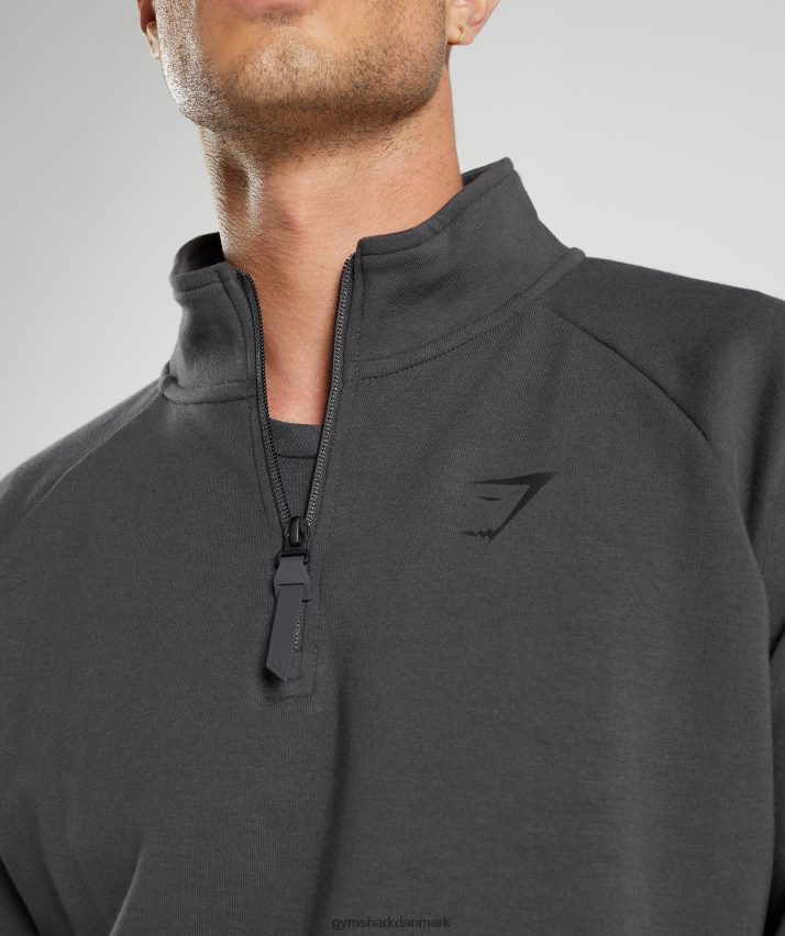 Mænd Gymshark hviledag 1/4 zip N4ZDDN862 onyx grå