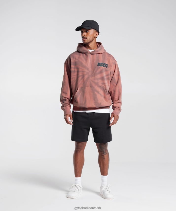 Mænd Gymshark hviledag hættetrøje N4ZDDN798 terracotta pink/støvet rødbrun/spiral optisk vask