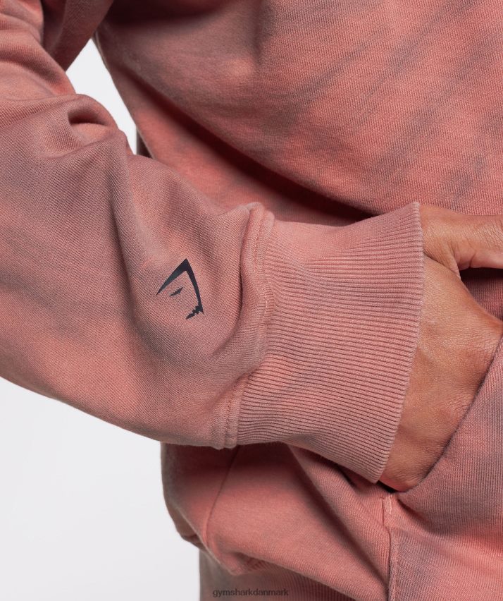 Mænd Gymshark hviledag hættetrøje N4ZDDN798 terracotta pink/støvet rødbrun/spiral optisk vask