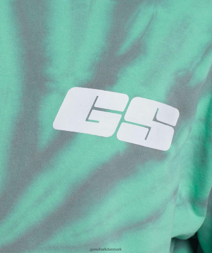 Mænd Gymshark hviledag hættetrøje N4ZDDN799 oxideret grøn/silhouette grå/spiral optisk vask