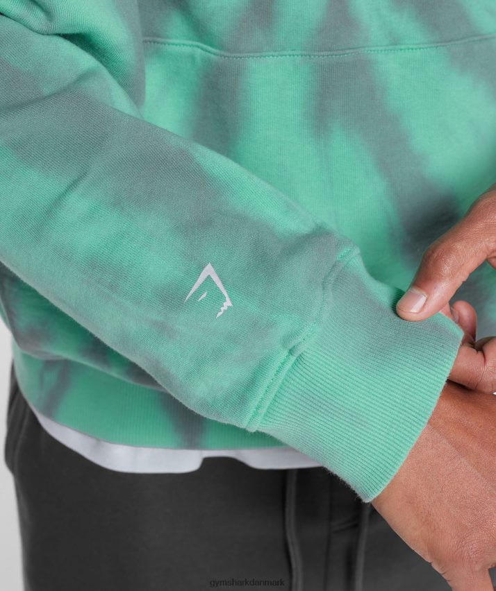 Mænd Gymshark hviledag hættetrøje N4ZDDN799 oxideret grøn/silhouette grå/spiral optisk vask