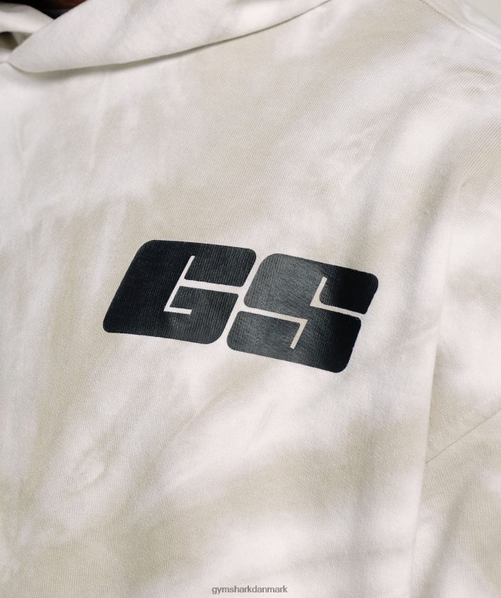 Mænd Gymshark hviledag hættetrøje N4ZDDN802 hvid/svampebrun/spiral optisk vask