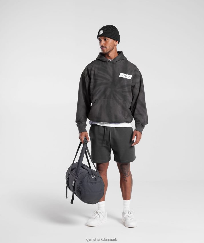 Mænd Gymshark hviledag hættetrøje N4ZDDN803 silhouette grå/sort/spiral optisk vask