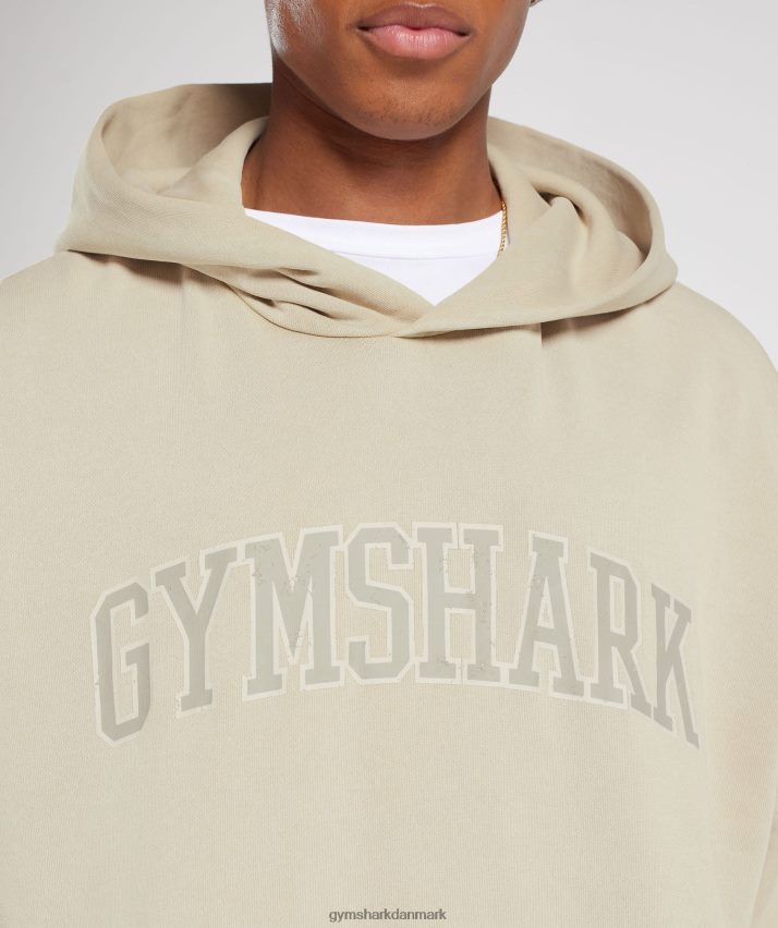 Mænd Gymshark kollegial hættetrøje N4ZDDN805 pebble grey/syre vask