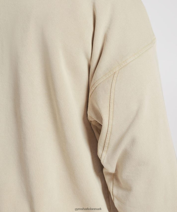 Mænd Gymshark kollegial hættetrøje N4ZDDN805 pebble grey/syre vask