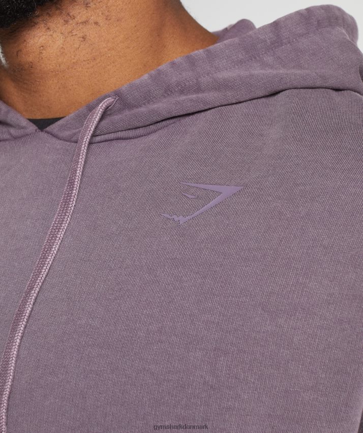 Mænd Gymshark kraftvasket hættetrøje N4ZDDN788 moskus lilla
