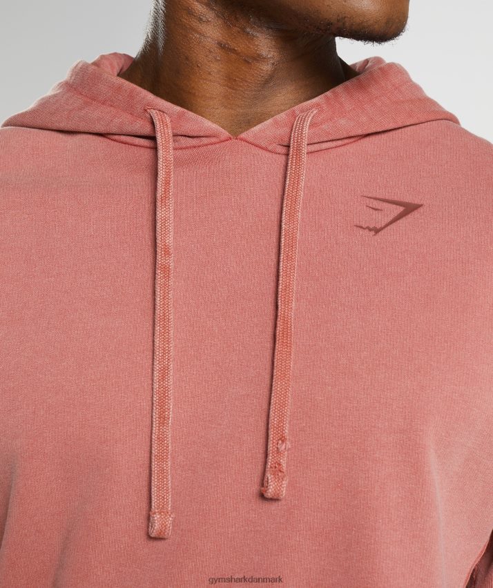 Mænd Gymshark kraftvasket hættetrøje N4ZDDN792 rosenbrun