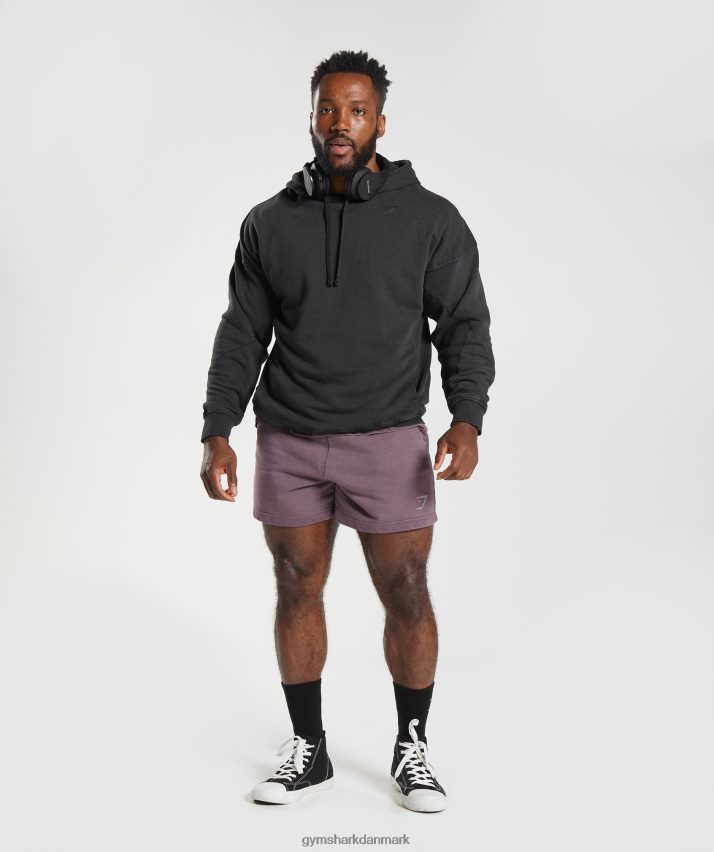 Mænd Gymshark kraftvasket hættetrøje N4ZDDN835 sort