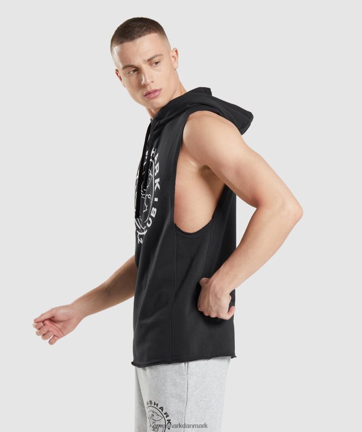 Mænd Gymshark legacy drop arm hættetrøje N4ZDDN796 sort