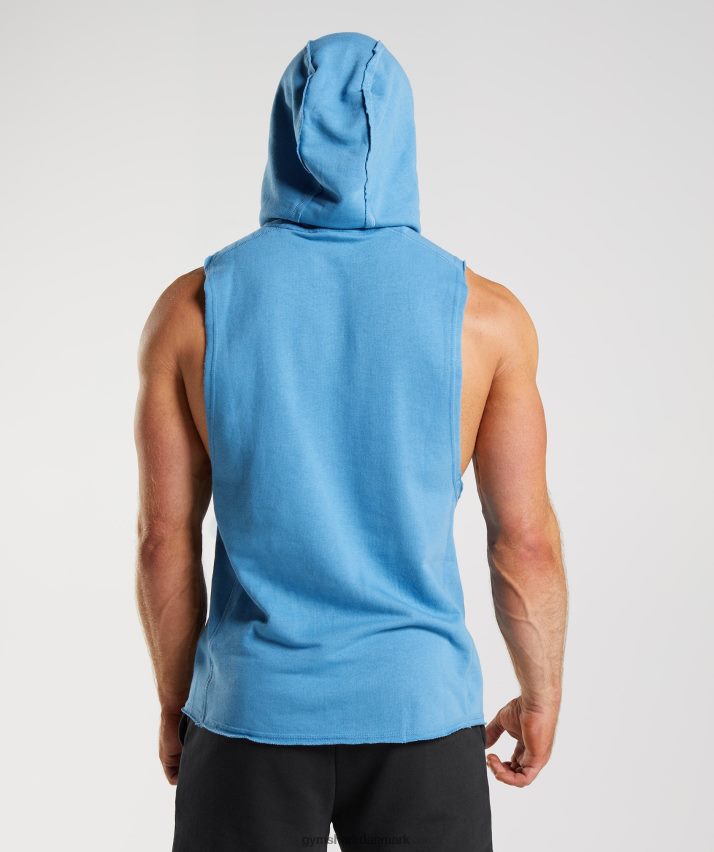Mænd Gymshark legacy drop arm hættetrøje N4ZDDN829 kystblå