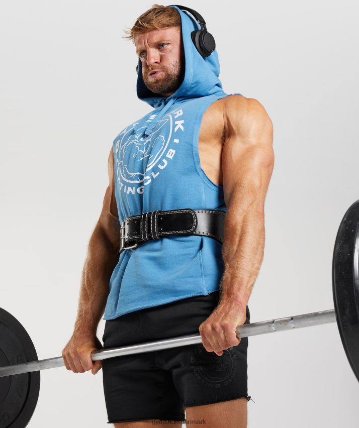 Mænd Gymshark legacy drop arm hættetrøje N4ZDDN829 kystblå