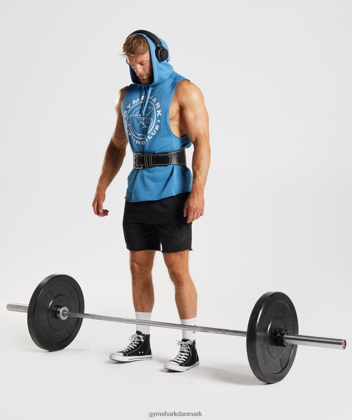 Mænd Gymshark legacy drop arm hættetrøje N4ZDDN829 kystblå