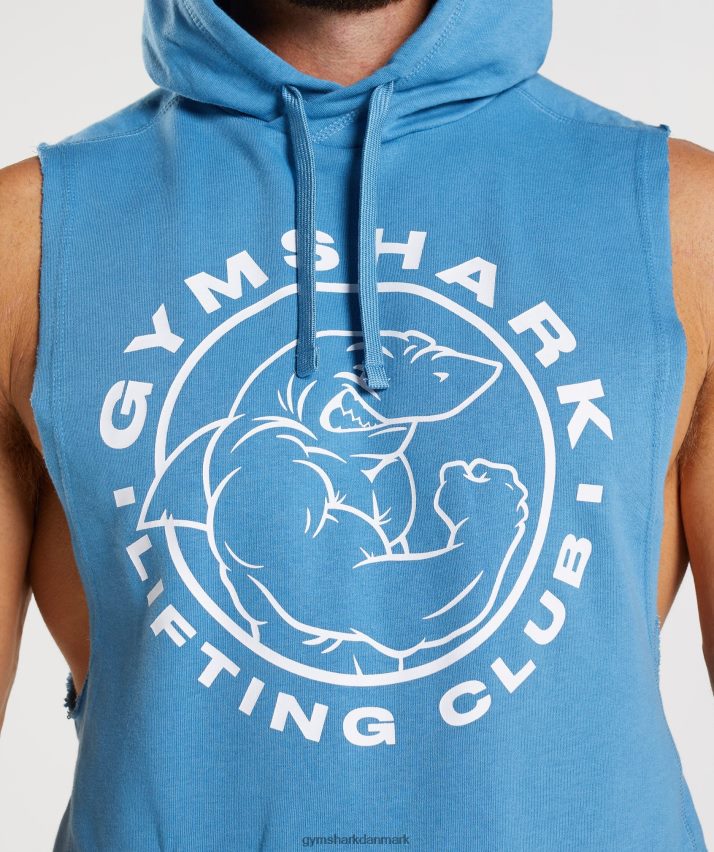 Mænd Gymshark legacy drop arm hættetrøje N4ZDDN829 kystblå