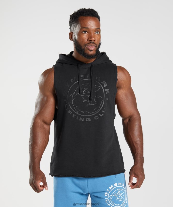 Mænd Gymshark legacy drop arm hættetrøje N4ZDDN838 sort