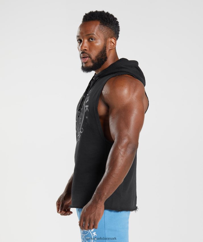 Mænd Gymshark legacy drop arm hættetrøje N4ZDDN838 sort