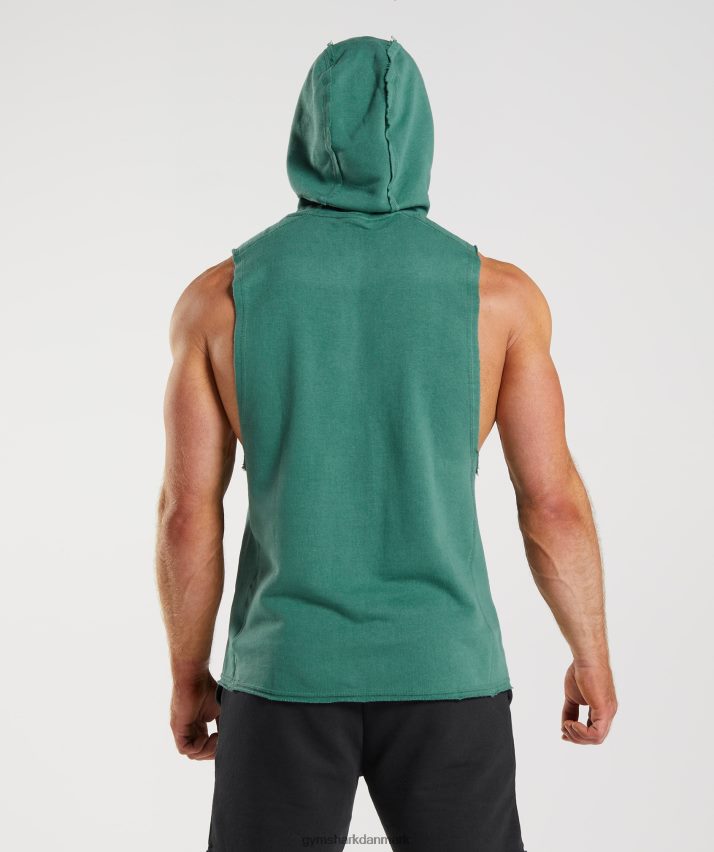 Mænd Gymshark legacy drop arm hættetrøje N4ZDDN842 hoya grøn