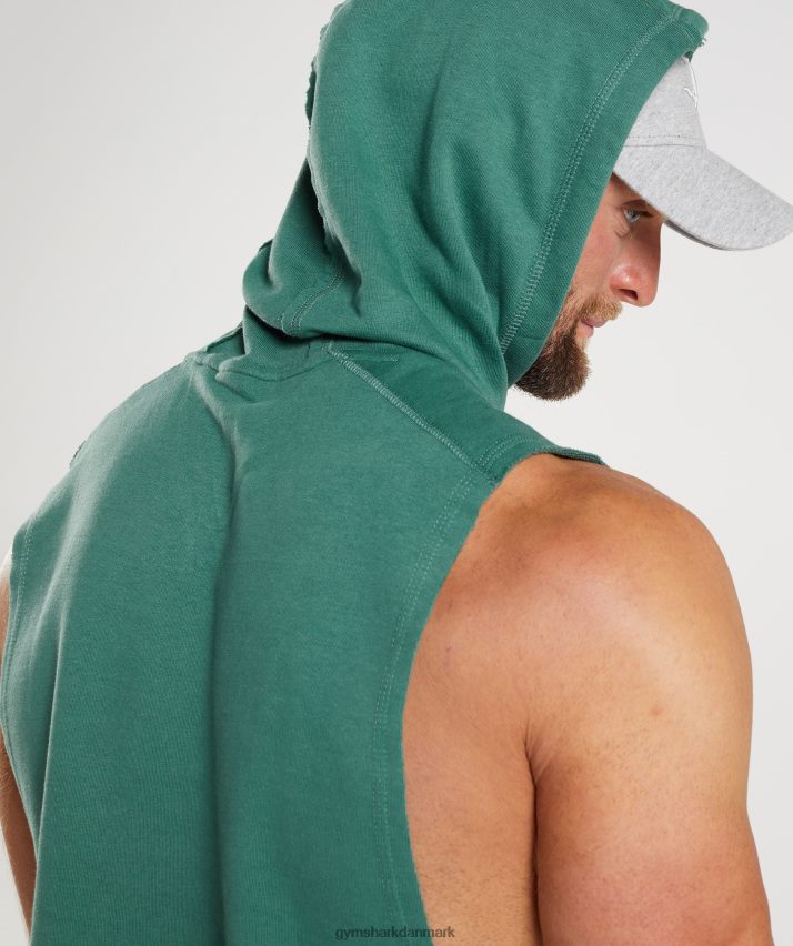Mænd Gymshark legacy drop arm hættetrøje N4ZDDN842 hoya grøn