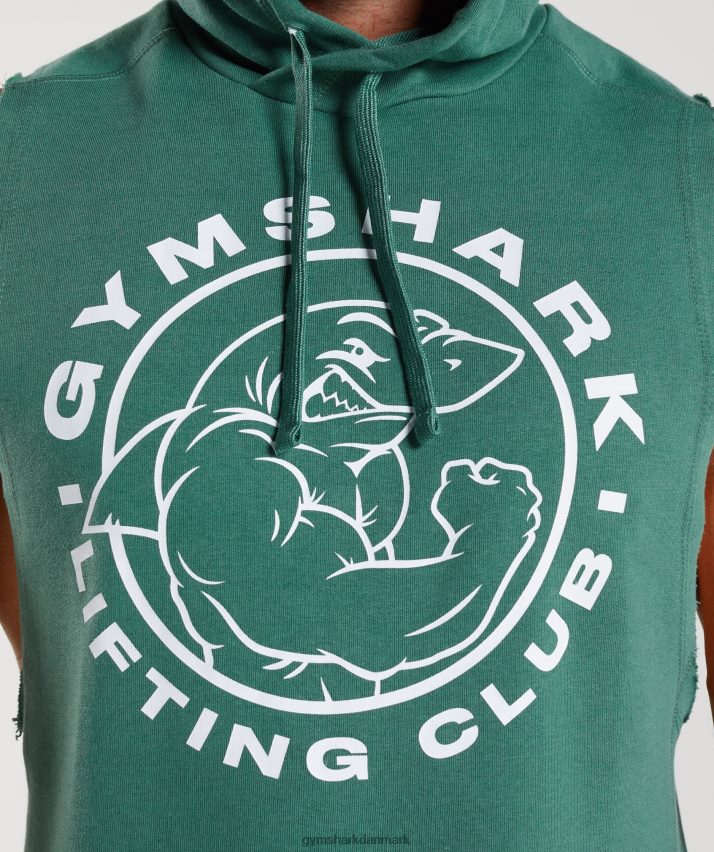Mænd Gymshark legacy drop arm hættetrøje N4ZDDN842 hoya grøn