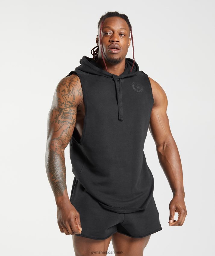 Mænd Gymshark legacy drop arm hættetrøje N4ZDDN847 sort