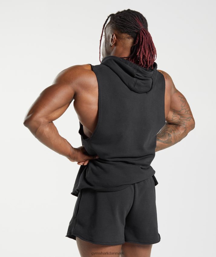 Mænd Gymshark legacy drop arm hættetrøje N4ZDDN847 sort