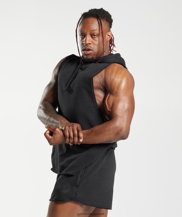 Mænd Gymshark legacy drop arm hættetrøje N4ZDDN847 sort