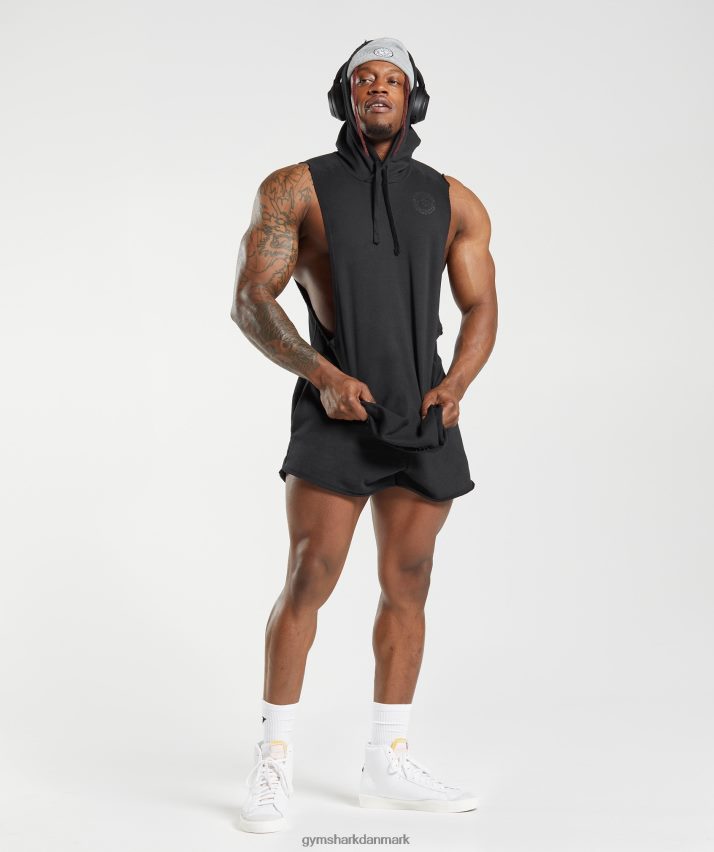 Mænd Gymshark legacy drop arm hættetrøje N4ZDDN847 sort