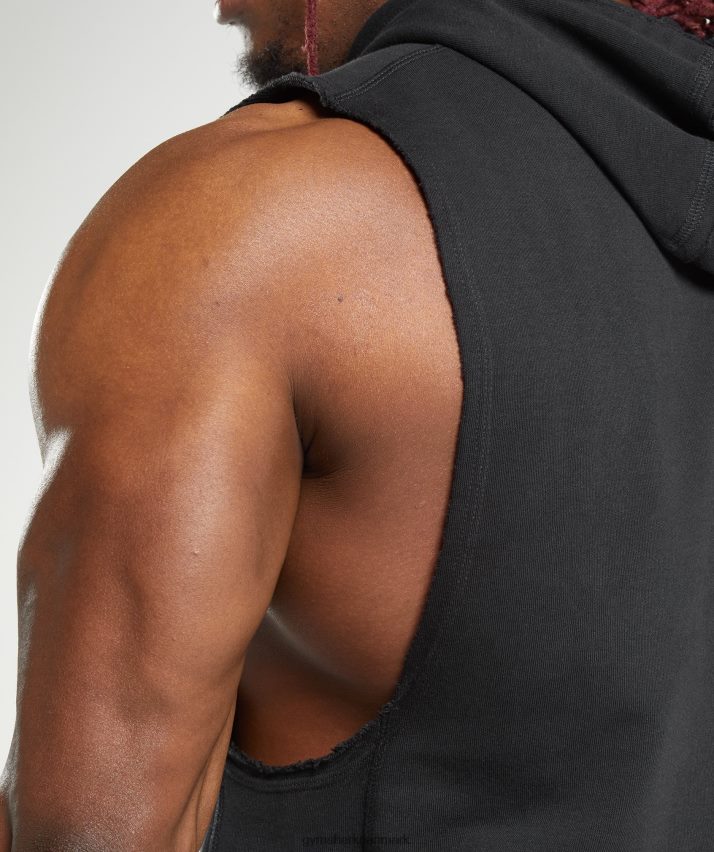 Mænd Gymshark legacy drop arm hættetrøje N4ZDDN847 sort