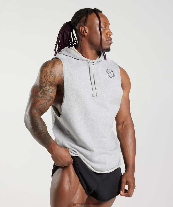 Mænd Gymshark legacy drop arm hættetrøje N4ZDDN853 lysegrå mergel