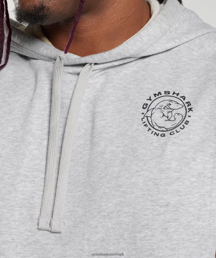 Mænd Gymshark legacy drop arm hættetrøje N4ZDDN853 lysegrå mergel