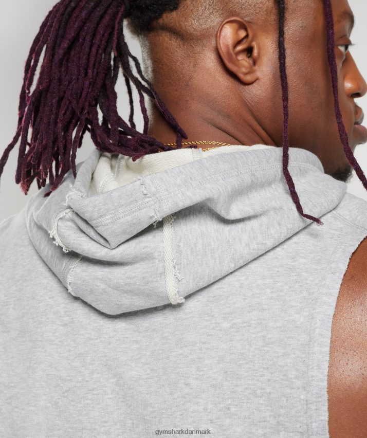 Mænd Gymshark legacy drop arm hættetrøje N4ZDDN853 lysegrå mergel