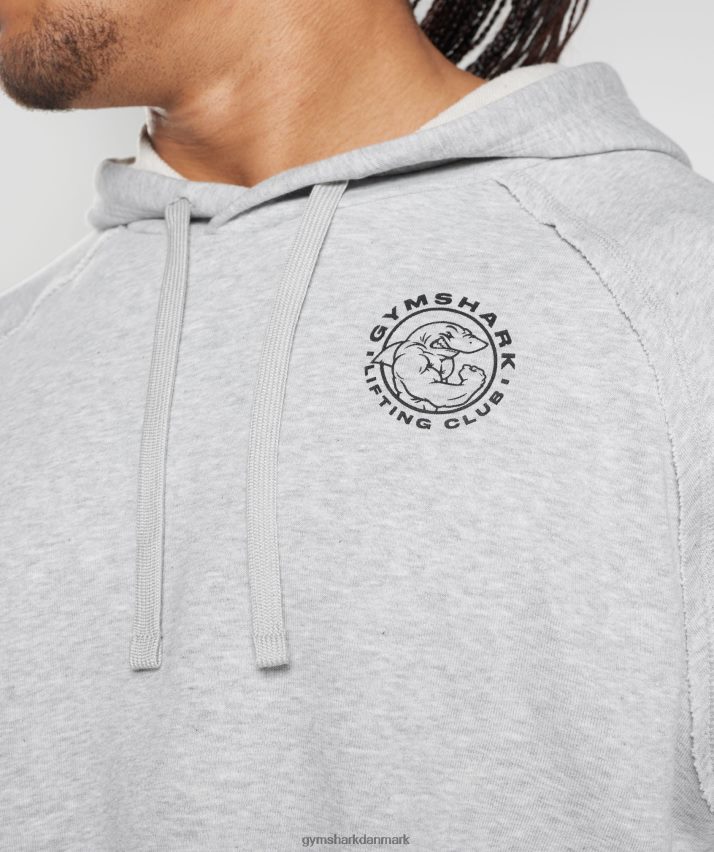 Mænd Gymshark legacy kortærmet cropped hættetrøje N4ZDDN866 lysegrå mergel