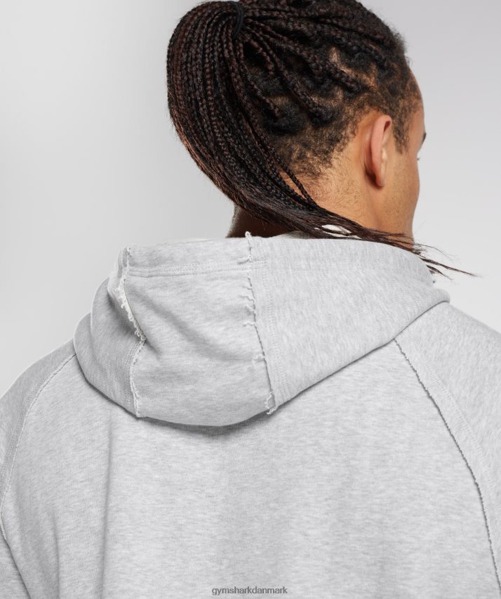 Mænd Gymshark legacy kortærmet cropped hættetrøje N4ZDDN866 lysegrå mergel