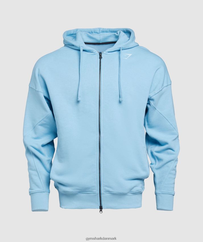 Mænd Gymshark power hættetrøje med lynlås N4ZDDN856 ozon blå