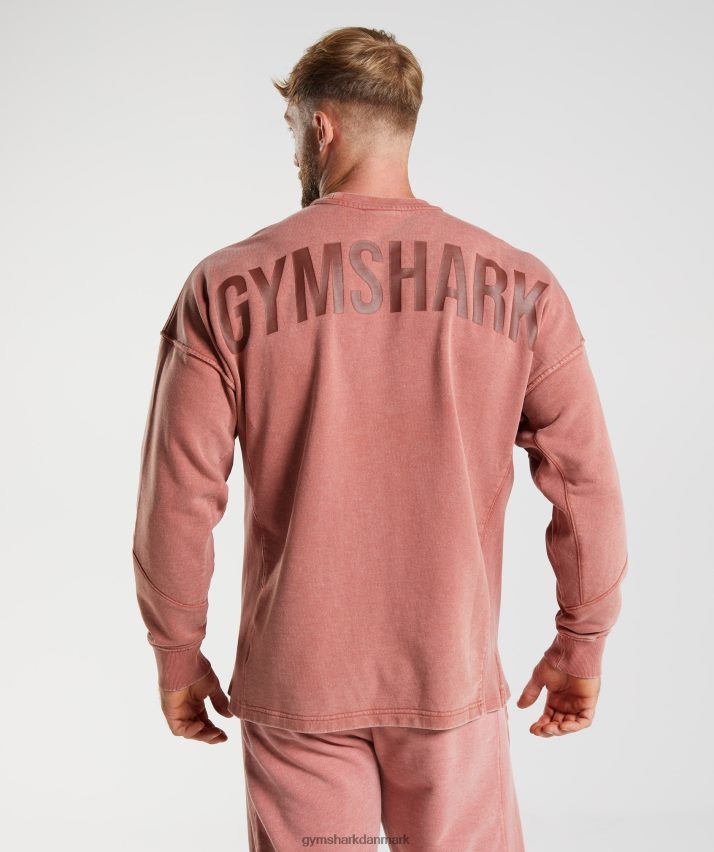 Mænd Gymshark power washed besætning N4ZDDN790 rosenbrun