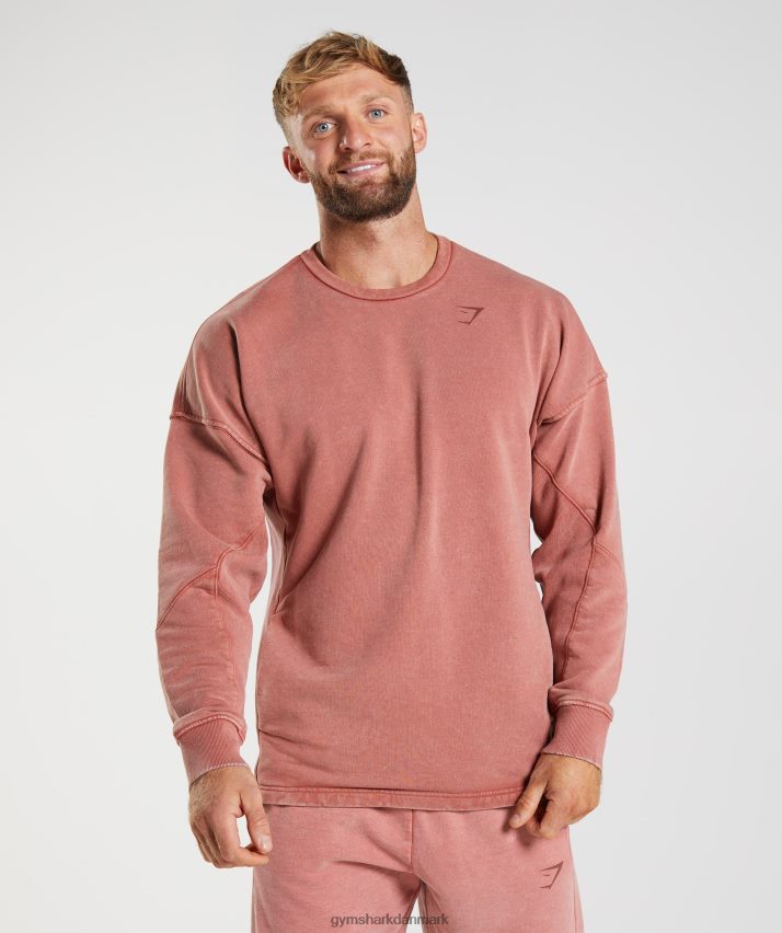 Mænd Gymshark power washed besætning N4ZDDN790 rosenbrun