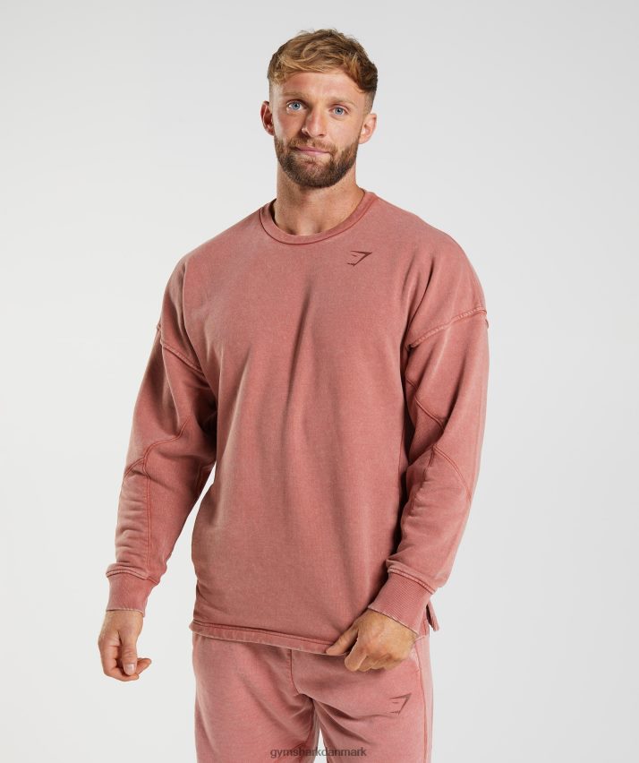 Mænd Gymshark power washed besætning N4ZDDN790 rosenbrun