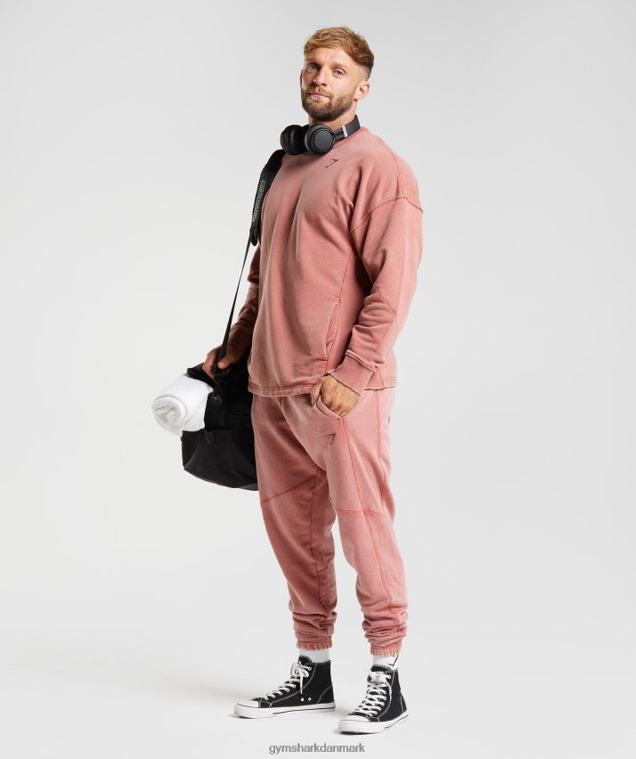 Mænd Gymshark power washed besætning N4ZDDN790 rosenbrun