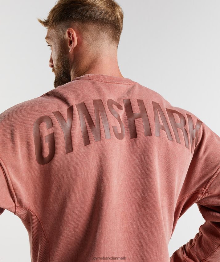 Mænd Gymshark power washed besætning N4ZDDN790 rosenbrun