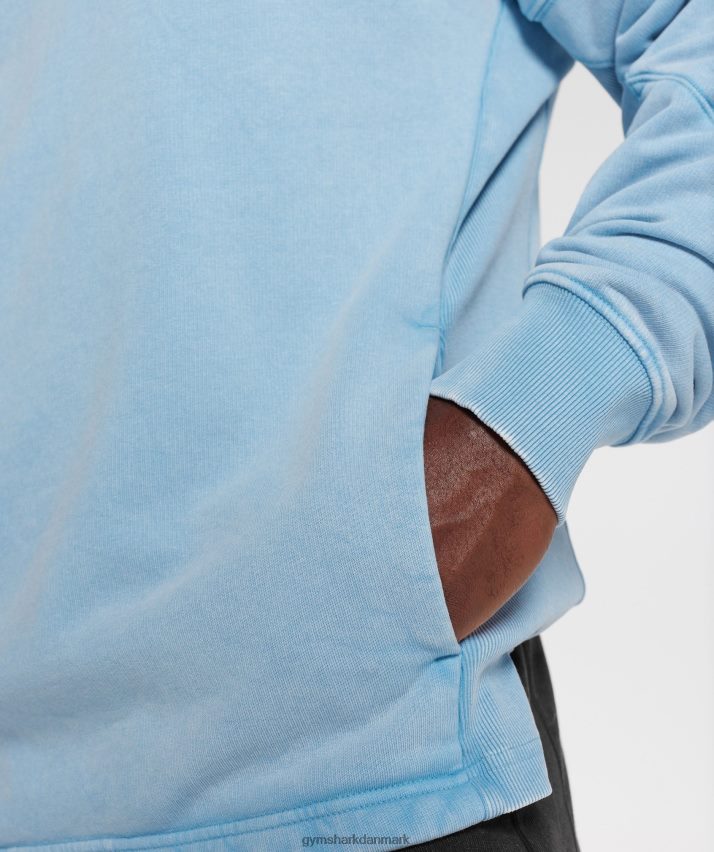 Mænd Gymshark power washed besætning N4ZDDN849 ozon blå