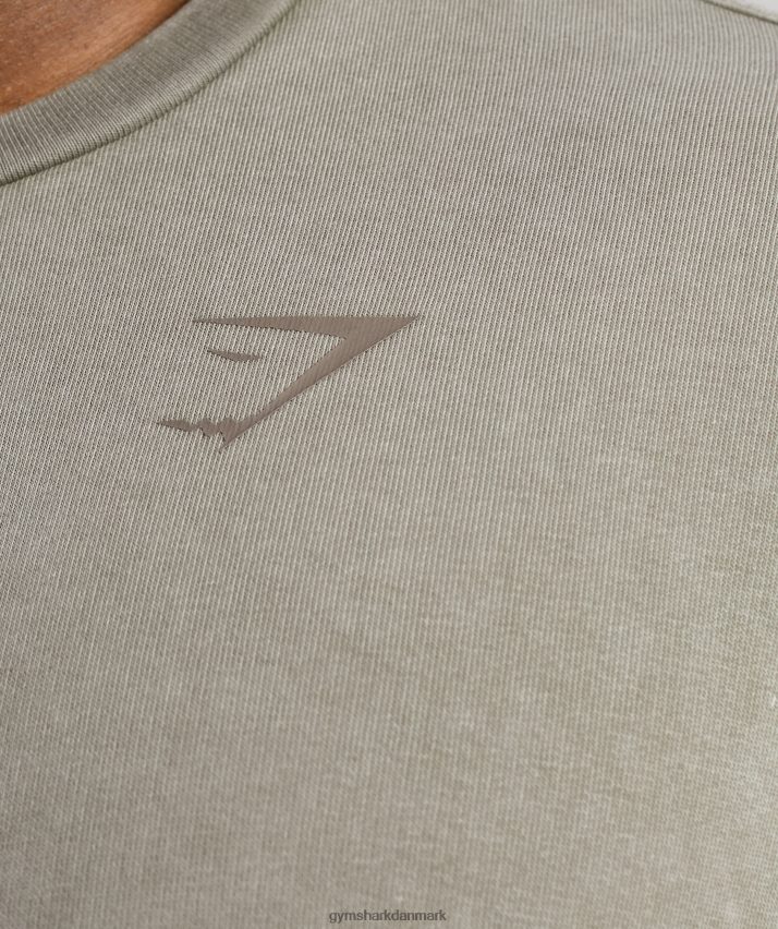 Mænd Gymshark power washed besætning N4ZDDN860 ecru brun
