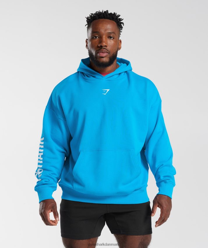 Mænd Gymshark skive hættetrøje N4ZDDN880 elektrisk blå