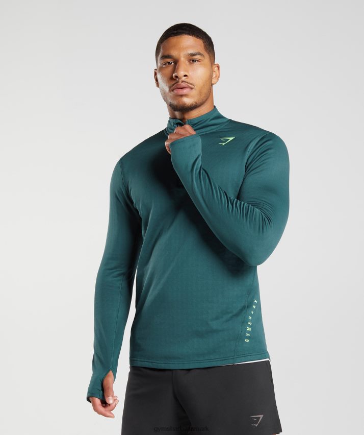 Mænd Gymshark sport 1/4 lynlås N4ZDDN815 vinter krikand
