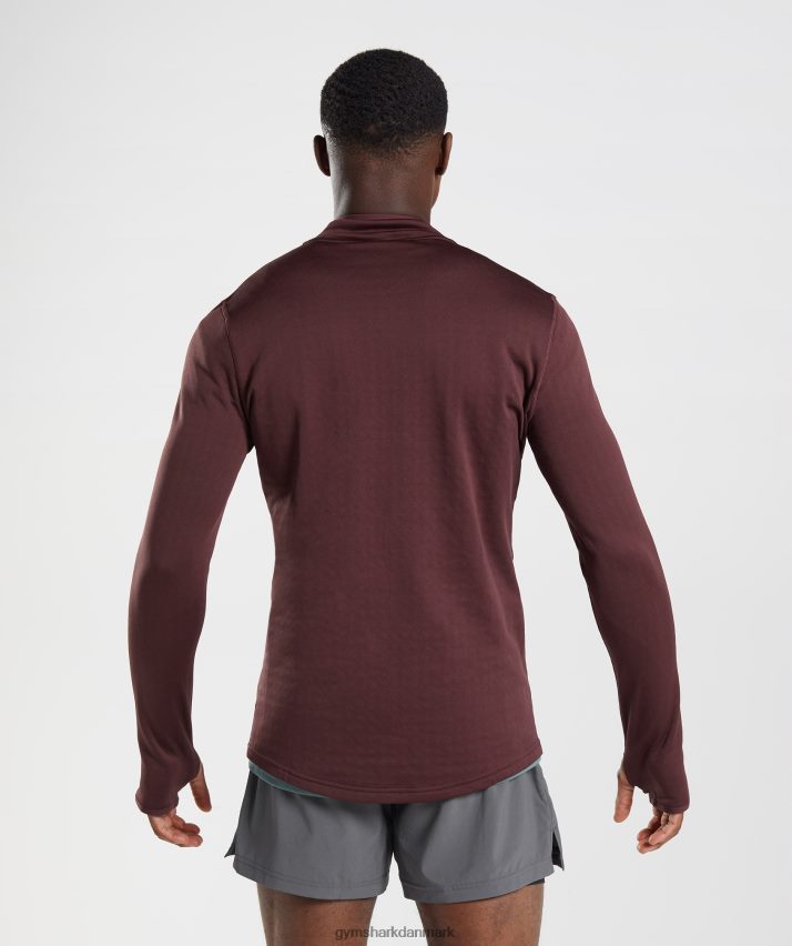 Mænd Gymshark sport 1/4 lynlås N4ZDDN822 bagt rødbrun