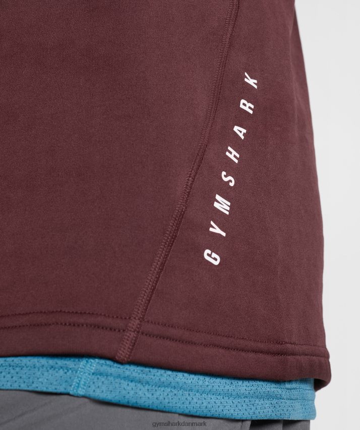 Mænd Gymshark sport 1/4 lynlås N4ZDDN822 bagt rødbrun